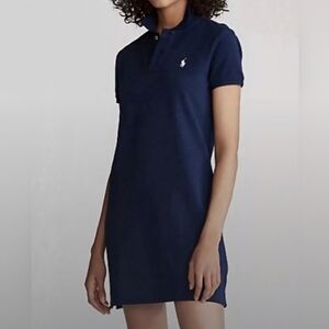 POLO Ralph Lauren Mini Mesh Navy Blue Polo Dress Preppy Sz M